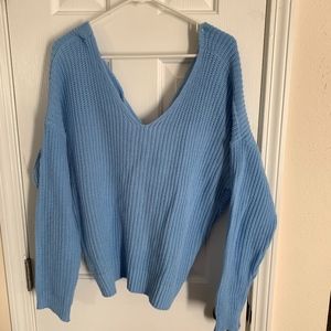 Zaful Sweaters - Zaful Blue Crossback Sweater - Size 3 (NWOT) Zaful Sweaters - Zaful Blue Crossback Sweater - Size 3 (NWOT)